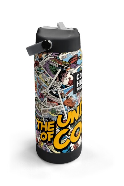 Coral High Çizgi Roman Desenli Katlanır Ağızlıklı Çelik Termos 650 ml 38315 - 3