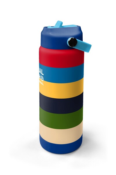 Coral High Çok Renkli Çizgi Desenli Katlanır Ağızlıklı Çelik Termos 650 ml 38312 - 4