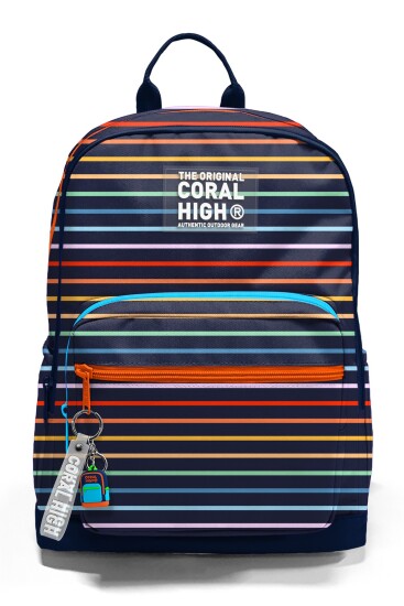 Coral High Çok Renkli Çizgi Desenli Okul Sırt Çantası 33231 - 6