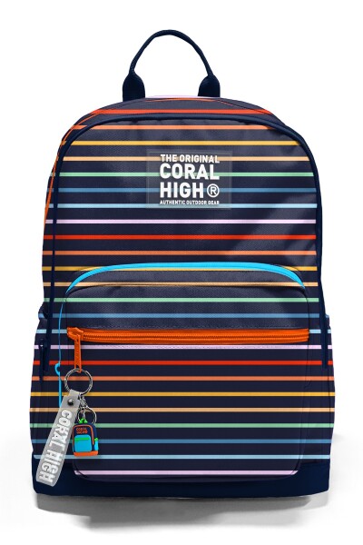 Coral High Çok Renkli Çizgi Desenli Okul Sırt Çantası 33231 - 6