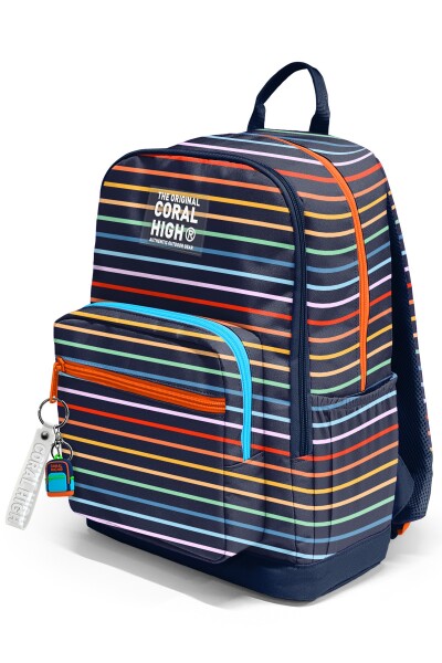 Coral High Çok Renkli Çizgi Desenli Okul Sırt Çantası 33231 - 7
