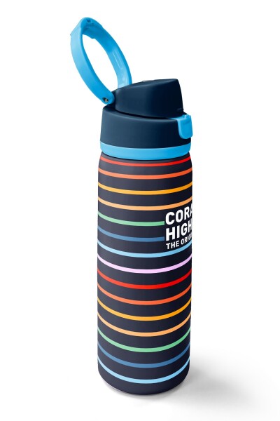Coral High Çok Renkli Çizgi Desenli Pipetli ve Direkt İçim Çelik Termos 800 ml 38509 - 2