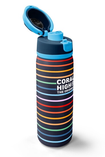 Coral High Çok Renkli Çizgi Desenli Pipetli ve Direkt İçim Çelik Termos 800 ml 38509 - 3