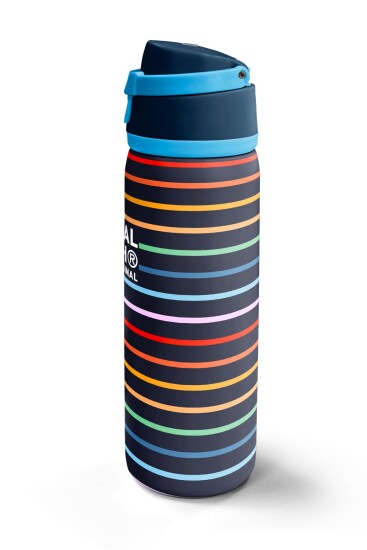 Coral High Çok Renkli Çizgi Desenli Pipetli ve Direkt İçim Çelik Termos 800 ml 38509 - 5