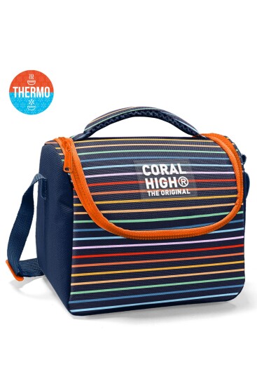 Coral High Çok Renkli Çizgi Desenli Thermo Beslenme Çantası 37131 