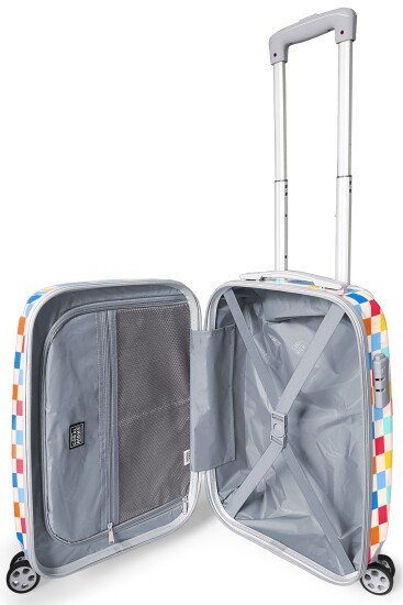 Coral High Çok Renkli Dama Desenli Kabin Boy Valiz (50cm) 16557 - 2