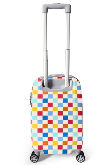 Coral High Çok Renkli Dama Desenli Kabin Boy Valiz (50cm) 16557 - 4