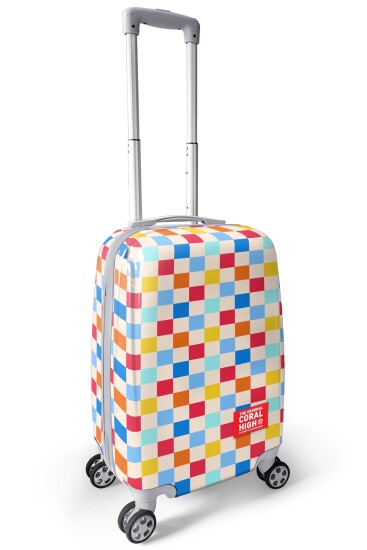 Coral High Çok Renkli Dama Desenli Kabin Boy Valiz (50cm) 16557 - 6