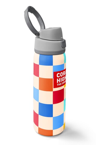 Coral High Çok Renkli Dama Desenli Pipetli ve Direkt İçim Çelik Termos 800 ml 38503 - 2