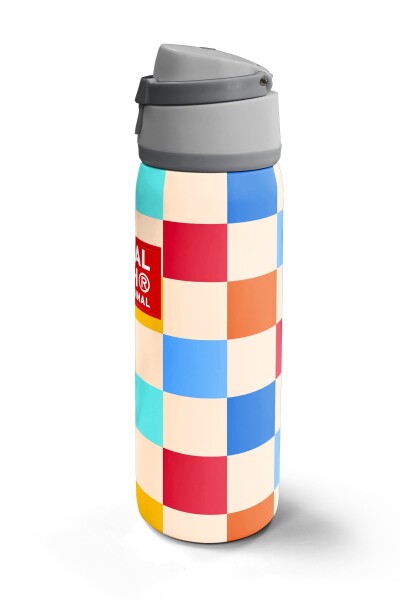 Coral High Çok Renkli Dama Desenli Pipetli ve Direkt İçim Çelik Termos 800 ml 38503 - 5