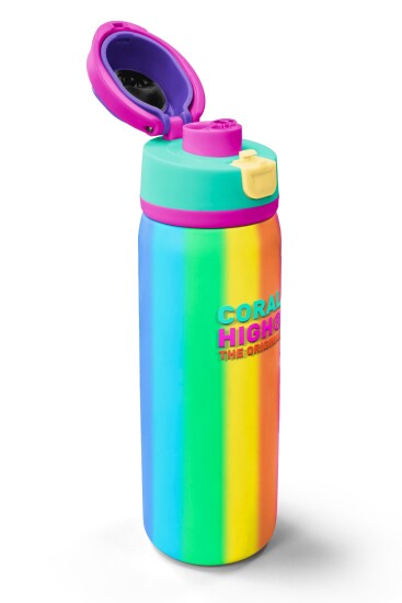 Coral High Çok Renkli Desenli Pipetli ve Direkt İçim Çelik Termos 800 ml 38535 - 3