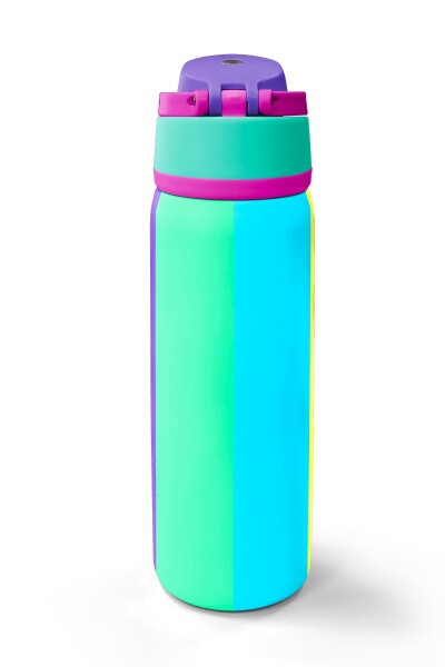 Coral High Çok Renkli Desenli Pipetli ve Direkt İçim Çelik Termos 800 ml 38537 - 6