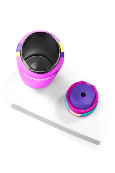 Coral High Çok Renkli Desenli Pipetli ve Direkt İçim Çelik Termos 800 ml 38537 - 8