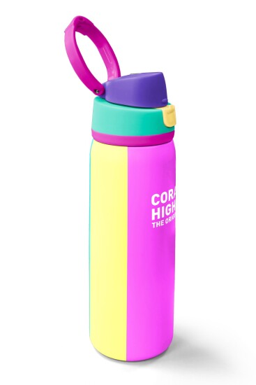 Coral High Çok Renkli Desenli Pipetli ve Direkt İçim Çelik Termos 800 ml 38537 - 2