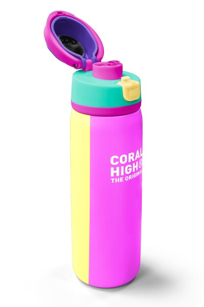 Coral High Çok Renkli Desenli Pipetli ve Direkt İçim Çelik Termos 800 ml 38537 - 3