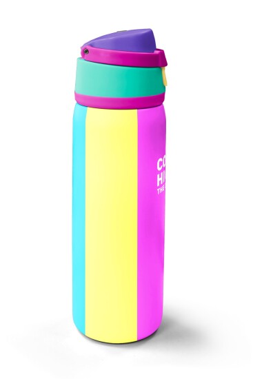 Coral High Çok Renkli Desenli Pipetli ve Direkt İçim Çelik Termos 800 ml 38537 - 4