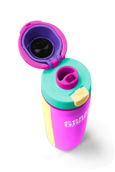 Coral High Çok Renkli Desenli Pipetli ve Direkt İçim Çelik Termos 800 ml 38537 - 7