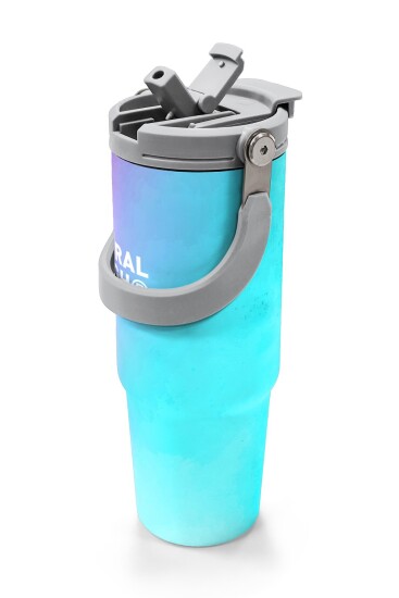 Coral High Çok Renkli Desenli Pipetli ve Direkt İçim Çelik Termos 900 ml 38737 - 2