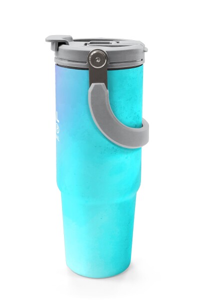 Coral High Çok Renkli Desenli Pipetli ve Direkt İçim Çelik Termos 900 ml 38737 - 5