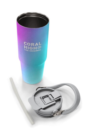 Coral High Çok Renkli Desenli Pipetli ve Direkt İçim Çelik Termos 900 ml 38737 - 8