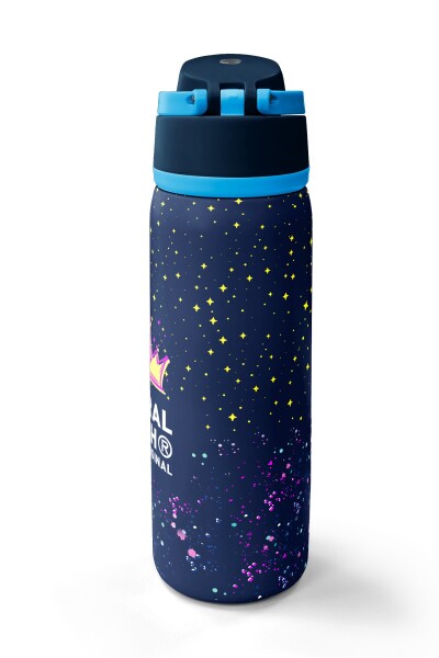 Coral High Çok Renkli Lacivert Desenli Pipetli ve Direkt İçim Çelik Termos 800 ml 38524 - 6