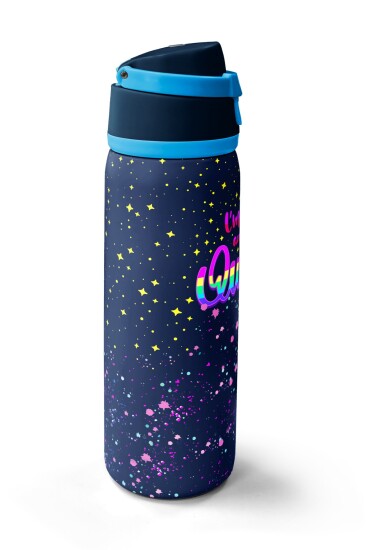 Coral High Çok Renkli Lacivert Desenli Pipetli ve Direkt İçim Çelik Termos 800 ml 38524 - 4