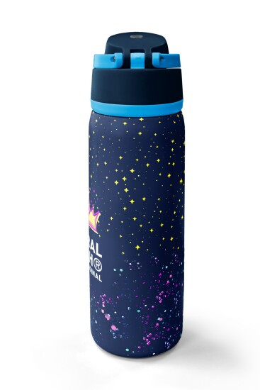 Coral High Çok Renkli Lacivert Desenli Pipetli ve Direkt İçim Çelik Termos 800 ml 38524 - 6