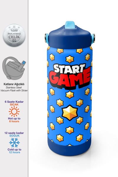 Coral High Coral Stars Desenli Pipetli ve Direkt İçim Çelik Termos 650 ml 38404 - 1