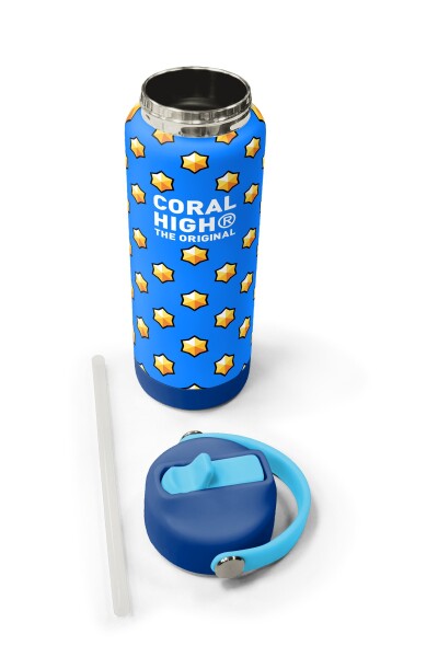 Coral High Coral Stars Desenli Pipetli ve Direkt İçim Çelik Termos 650 ml 38404 - 5