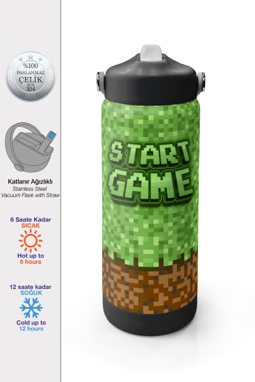 Coral High Craft Desenli Katlanır Ağızlıklı Çelik Termos 650 ml 38393 - 1