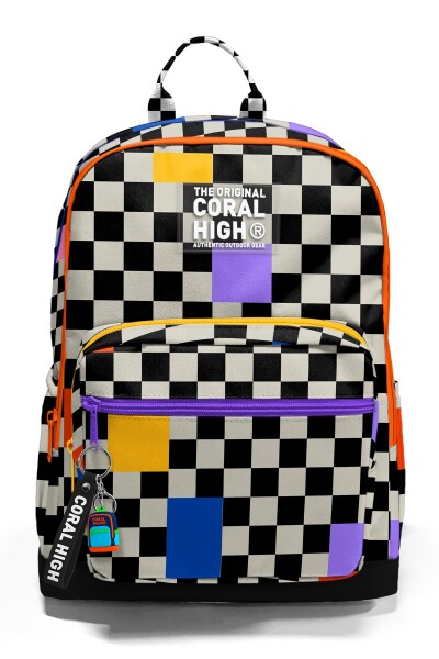 Coral High Dama Desenli Okul Sırt Çantası 33226 - 6