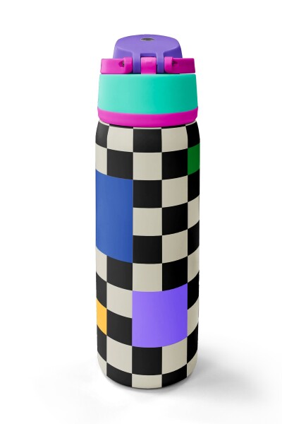 Coral High Dama Desenli Pipetli ve Direkt İçim Çelik Termos 800 ml 38504 - 6
