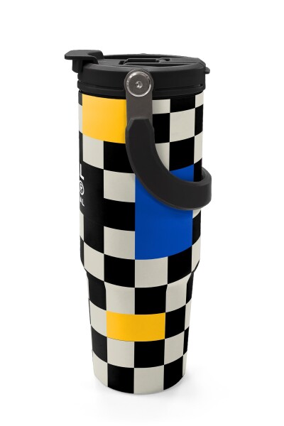 Coral High Dama Desenli Pipetli ve Direkt İçim Çelik Termos 900 ml 38703 - 5