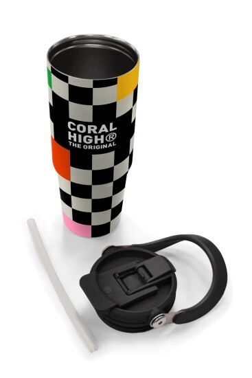 Coral High Dama Desenli Pipetli ve Direkt İçim Çelik Termos 900 ml 38703 - 8