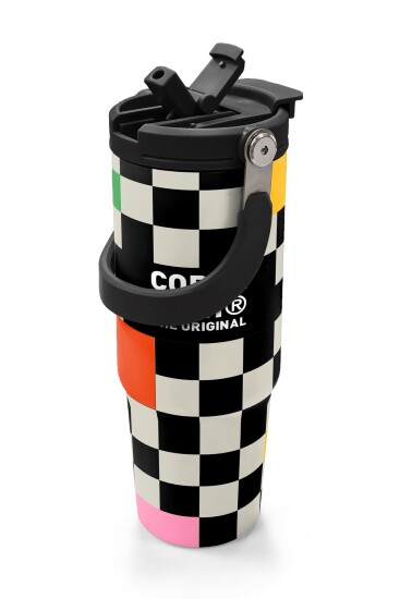 Coral High Dama Desenli Pipetli ve Direkt İçim Çelik Termos 900 ml 38703 - 2