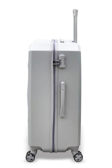 Coral High Diamond ABS Gümüş Büyük Boy Valiz 16618 - 4