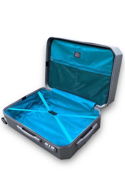 Coral High Diamond ABS Gümüş Büyük Boy Valiz 16618 - 6