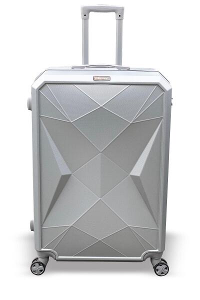 Coral High Diamond ABS Gümüş Büyük Boy Valiz 16618 - 1