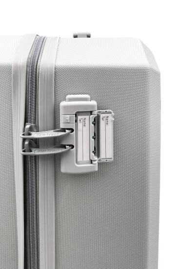 Coral High Diamond ABS Gümüş Büyük Boy Valiz 16618 - 8