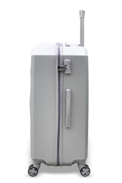 Coral High Diamond ABS Gümüş Büyük Boy Valiz 16618 - 4