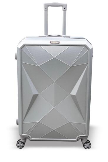 Coral High Diamond ABS Gümüş Büyük Boy Valiz 16618 