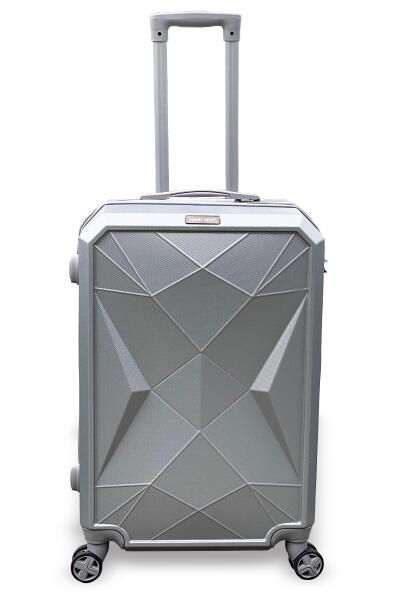 Coral High Diamond ABS Gümüş Orta Boy Valiz 16617 - 1