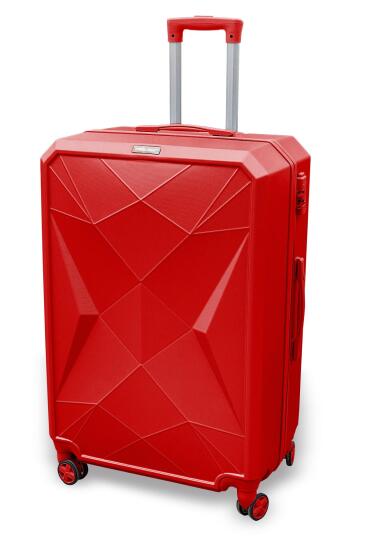 Coral High Diamond ABS Kırmızı Büyük Boy Valiz 16623 - 3