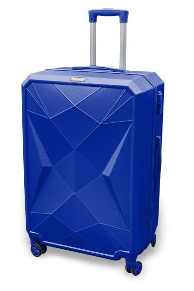Coral High Diamond ABS Lacivert Büyük Boy Valiz 16608 - 3