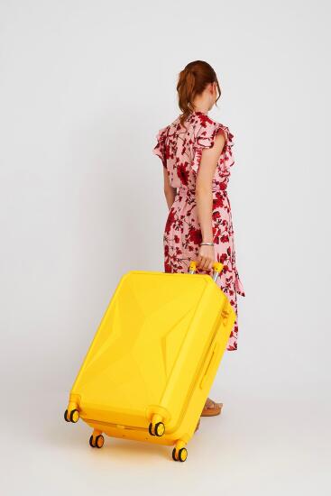 Coral High Diamond ABS Sarı Büyük Boy Valiz 16628 - 7