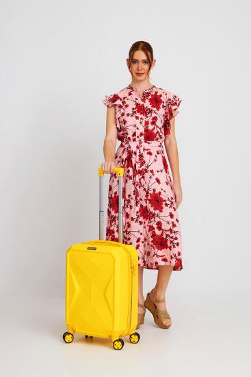 Coral High Diamond ABS Sarı Küçük Boy Valiz 16626 - 2
