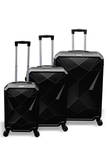 Coral High Diamond ABS Siyah 3'lü Valiz Seti 16600 