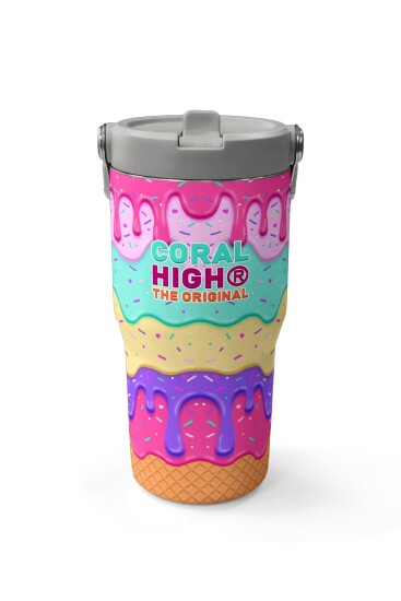 Coral High Dondurma Desenli Katlanır Ağızlıklı Çelik Termos 600 ml 38907 - 2