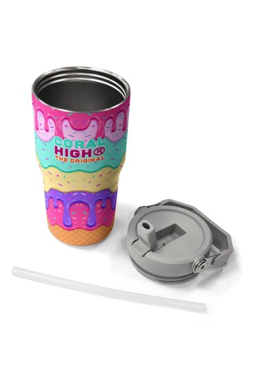 Coral High Dondurma Desenli Katlanır Ağızlıklı Çelik Termos 600 ml 38907 - 7