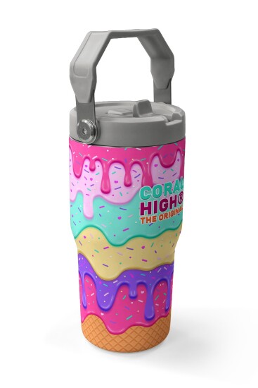Coral High Dondurma Desenli Katlanır Ağızlıklı Çelik Termos 600 ml 38907 - 3